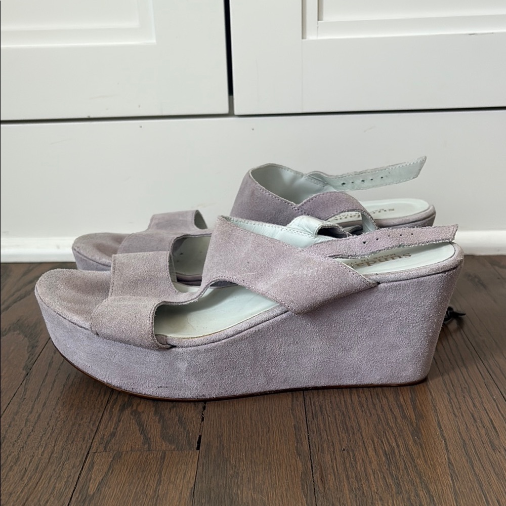 Sundance Light Purple Suede Wedges